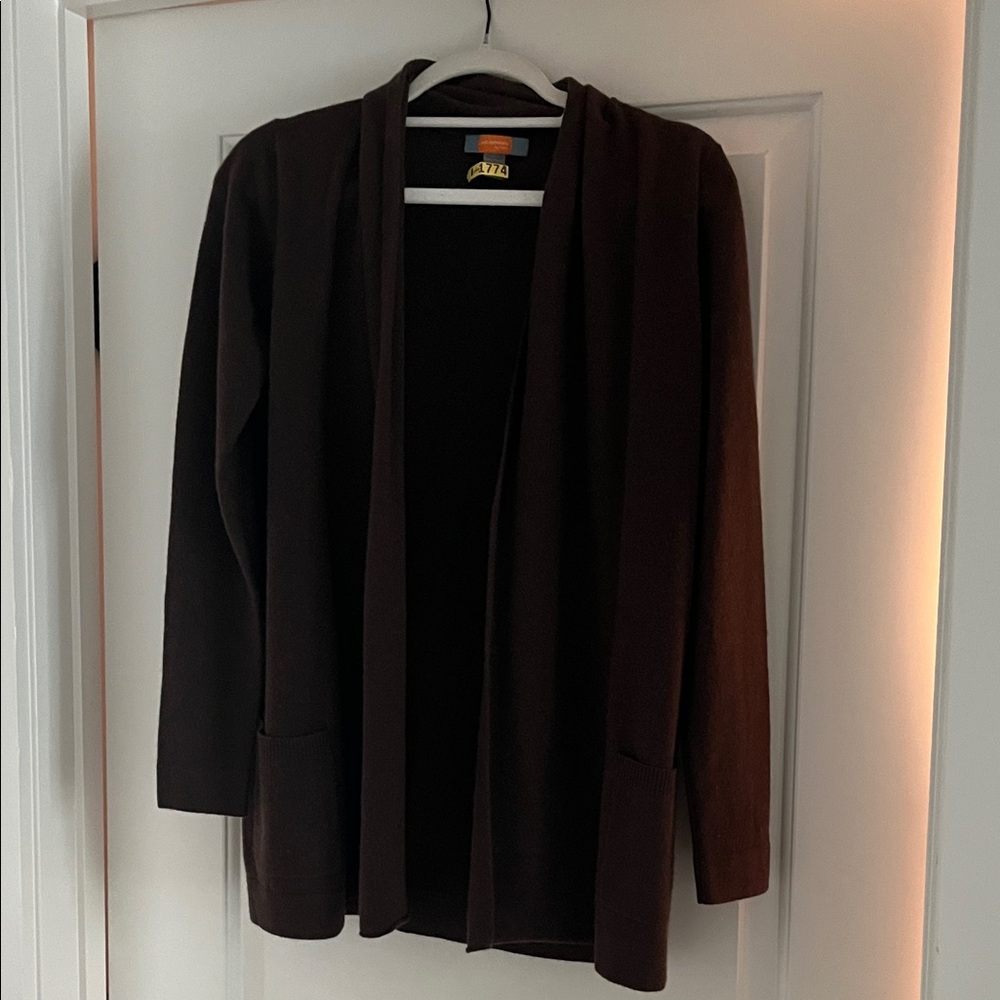 Forte Dark Brown Women's Long Cashmere Sweater